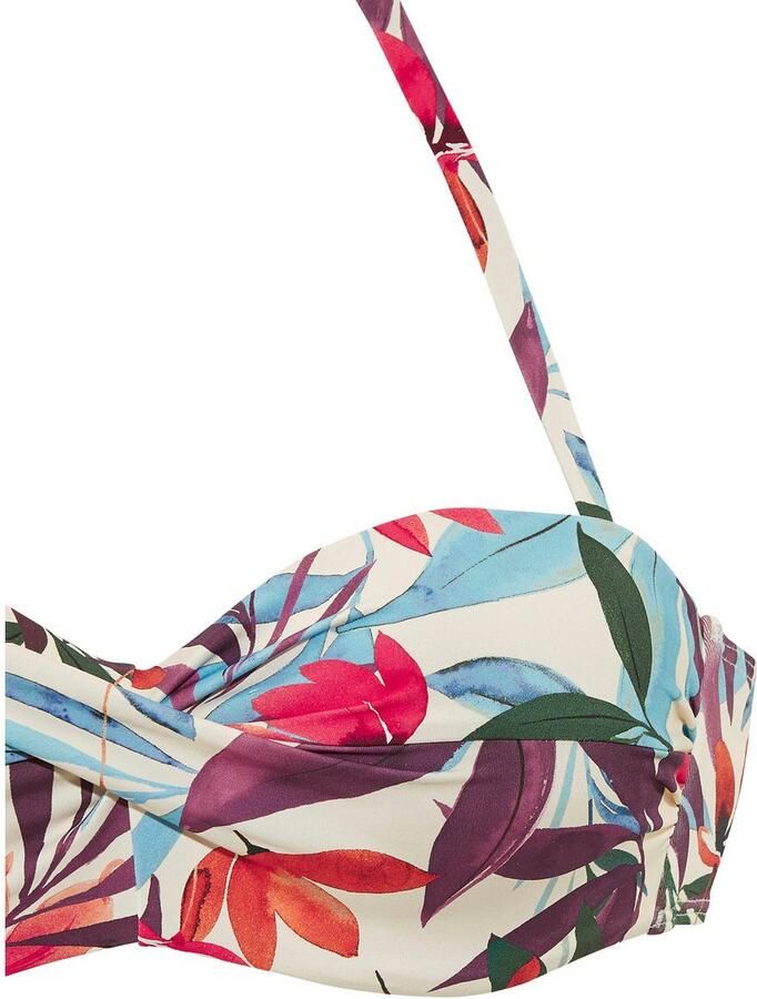 Lascana Beugelbandeau bikinitop I i met zomerse bladerenprint