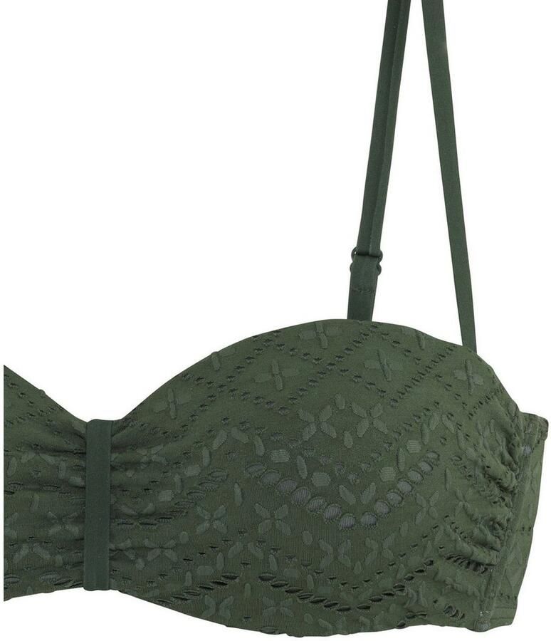 Lascana Beugelbandeau bikinitop Omara met broderie anglaise