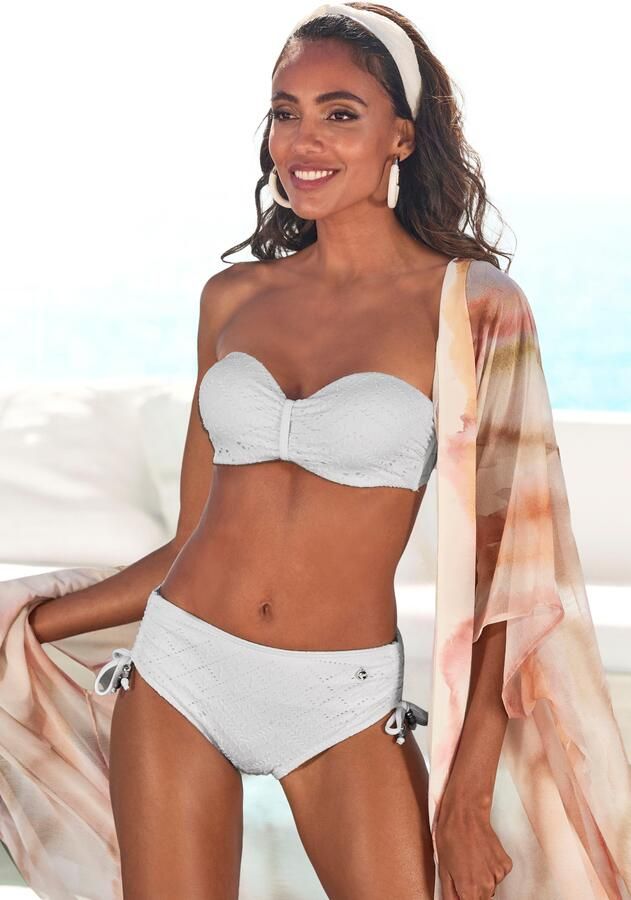 Lascana Beugelbandeau bikinitop Omara met broderie anglaise - Foto 10