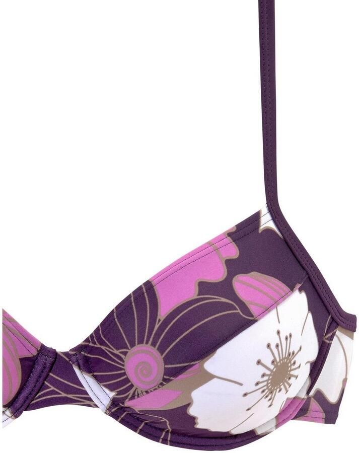 Lascana Beugelbikini floraal ontwerp bikini-broek met voorbedekking broek met decoratieve riem