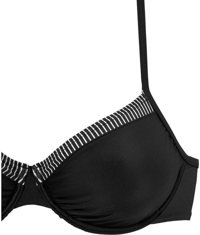 Lascana Beugelbikini met gestreepte inzetten