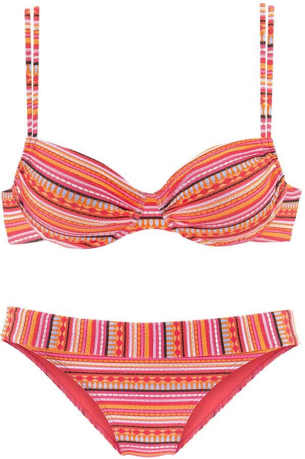 Lascana Beugelbikini met goudkleurige glitterstrepen - Foto 3