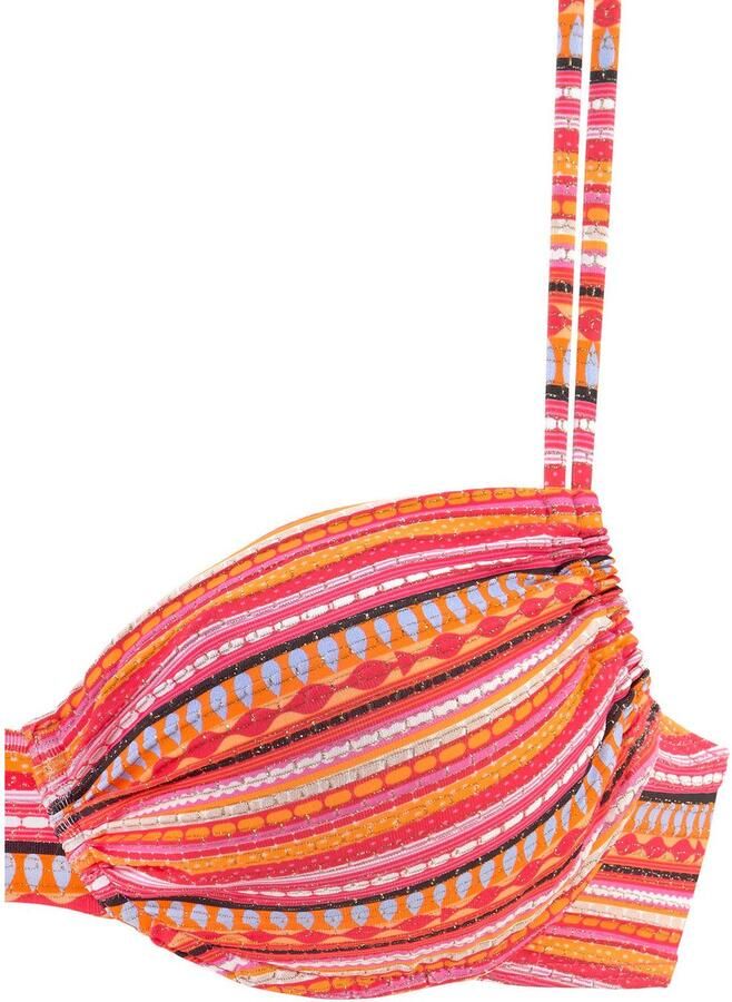 Lascana Beugelbikini met goudkleurige glitterstrepen