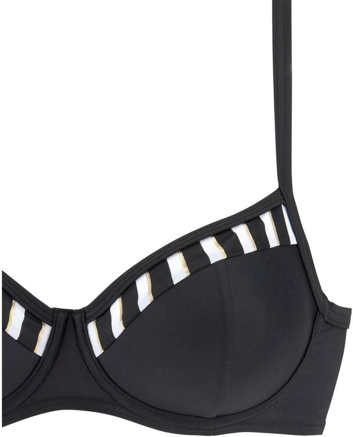 Lascana Beugelbikini met goudkleurige strepen