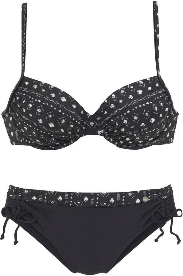 Lascana Beugelbikini met plooi bij de buste en kant - Foto 3