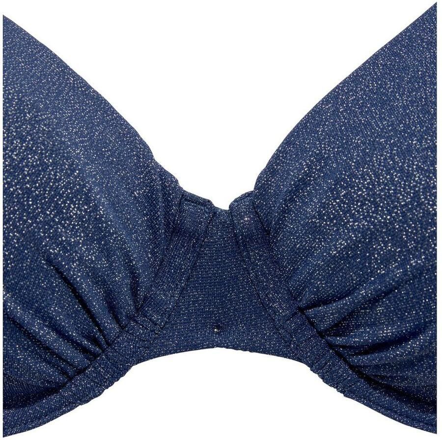 Lascana voorgevormde beugel bikinitop met lurex donkerblauw