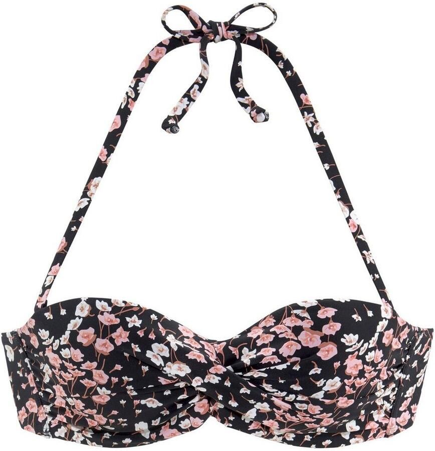 Lascana Beugelbikinitop in bandeaumodel Blair met een bloemmotief