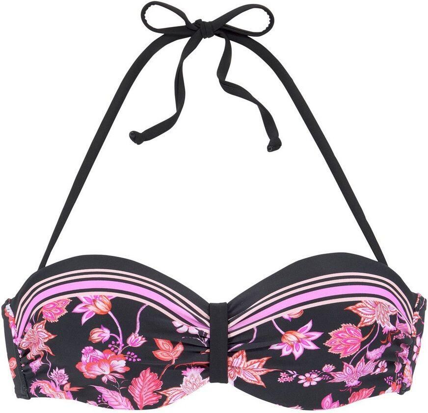 Lascana Beugelbikinitop in bandeaumodel Bohemian met geplaatste strepen