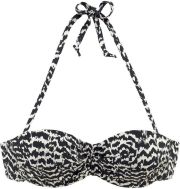 Lascana strapless bandeau bikinitop met all over print zwart wit - Thumbnail 3