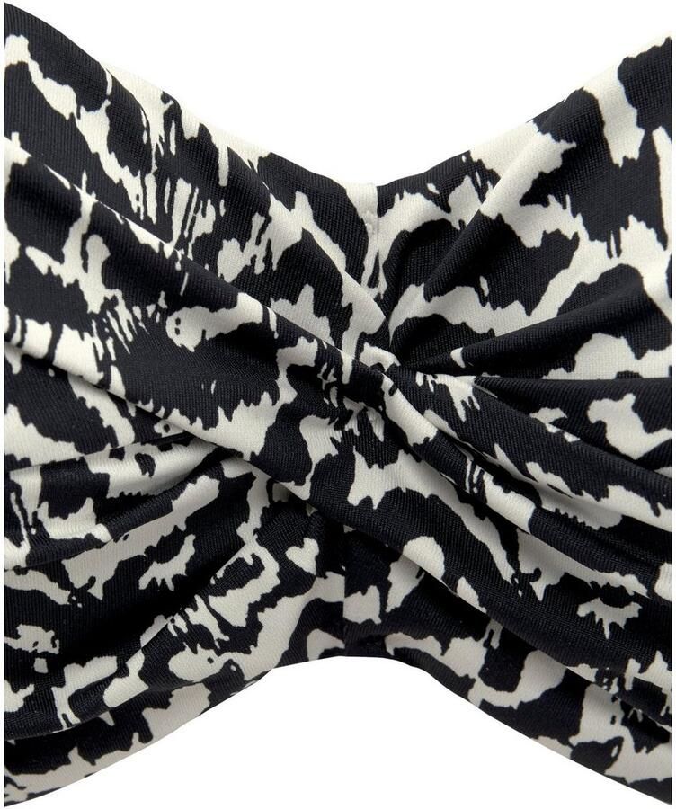 Lascana strapless bandeau bikinitop met all over print zwart wit - Foto 3