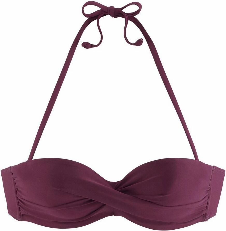 Lascana Beugelbikinitop in bandeaumodel Italy met baleintjes opzij - Foto 2