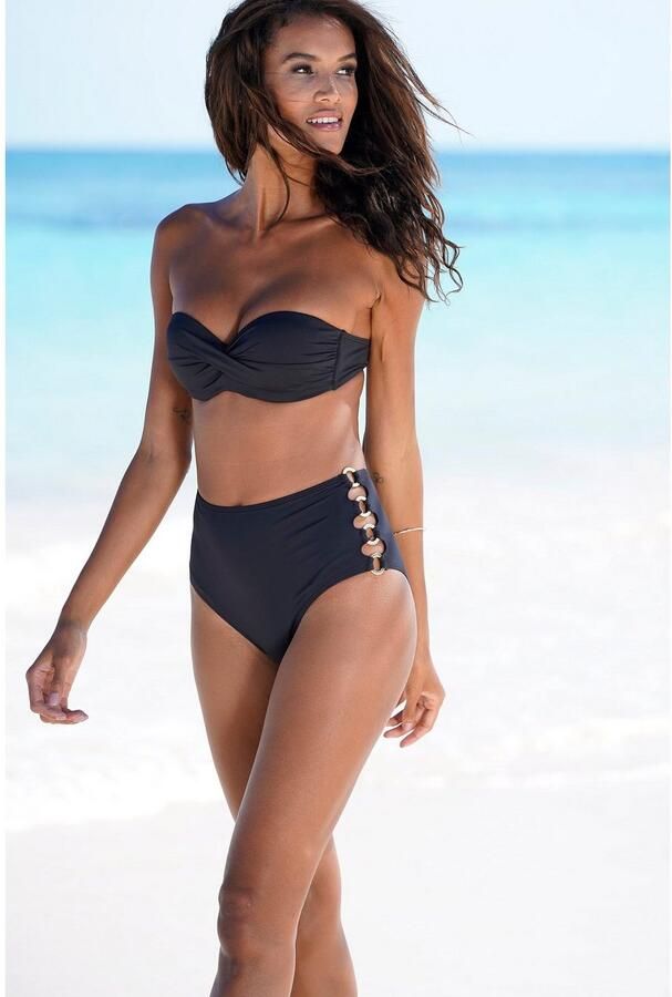 Lascana Beugelbikinitop in bandeaumodel Italy met baleintjes opzij - Foto 5