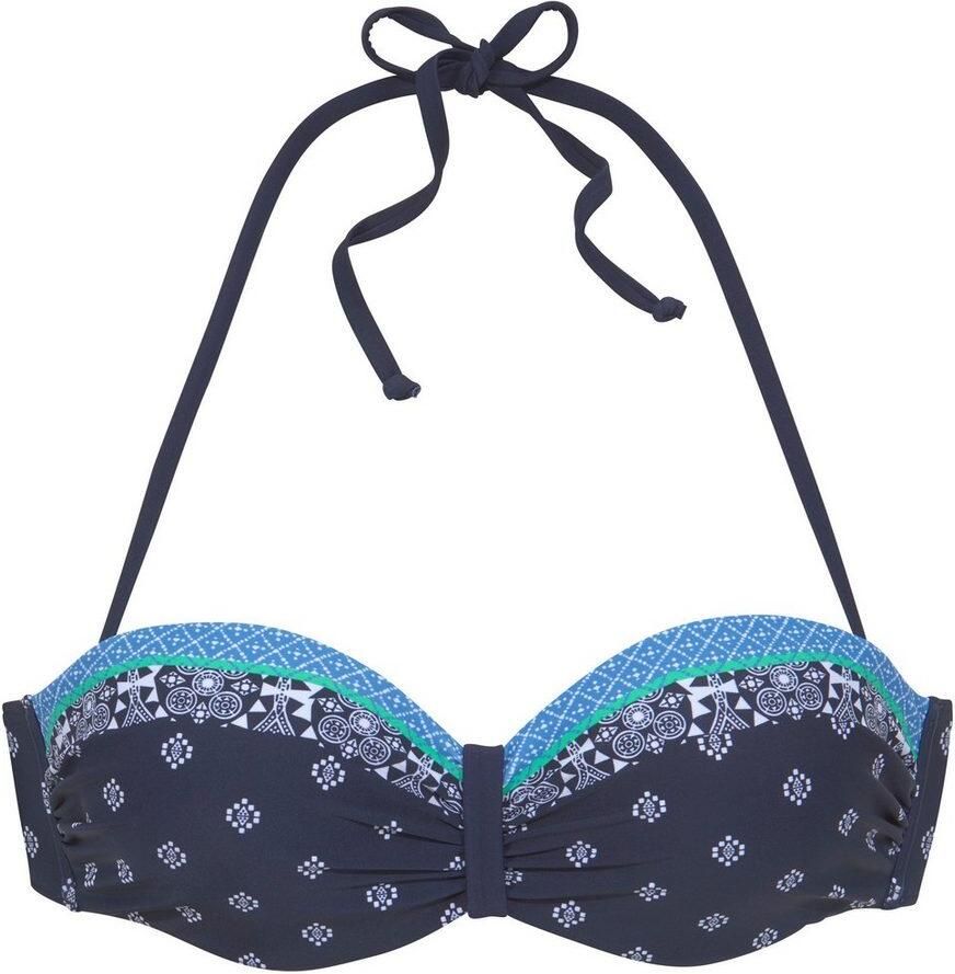 Lascana Beugelbikinitop in bandeaumodel Jimer met geplaatste print