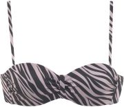 Lascana voorgevormde strapless bandeau bikinitop zwart grijs - Thumbnail 3