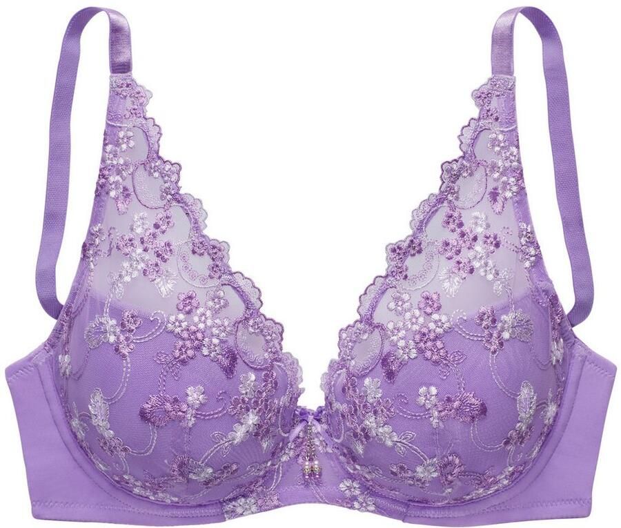 Lascana Bh met steuncups met beugel in high-apex snit van geborduurd kant sexy lingerie - Foto 8