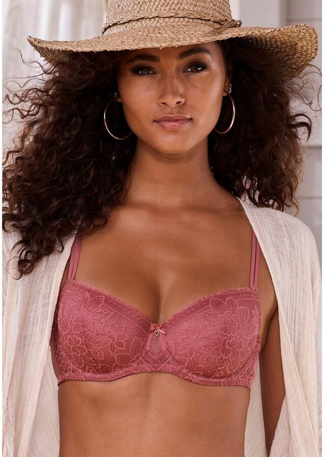 Lascana Bh met steuncups met beugel van bloemige jacquardkant sexy lingerie