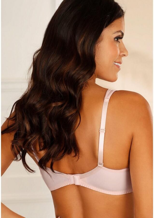 Lascana Bh met steuncups met beugels naadloze voorgevormde cups kanten details lingerie