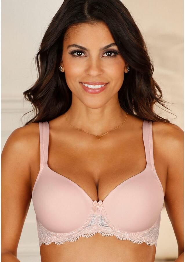 Lascana Bh met steuncups met beugels naadloze voorgevormde cups kanten details lingerie - Foto 3