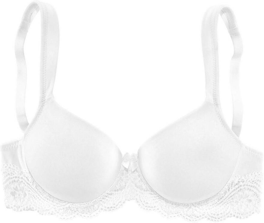 Lascana Bh met steuncups met beugels naadloze voorgevormde cups kanten details lingerie