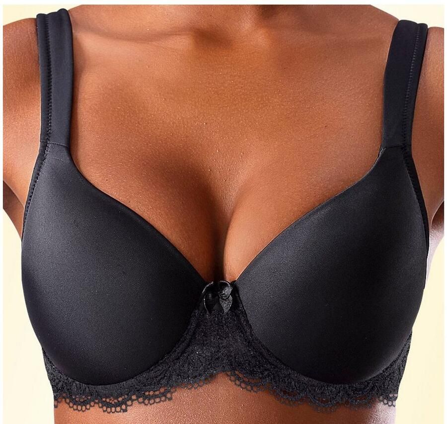 Lascana Bh met steuncups met beugels naadloze voorgevormde cups kanten details lingerie
