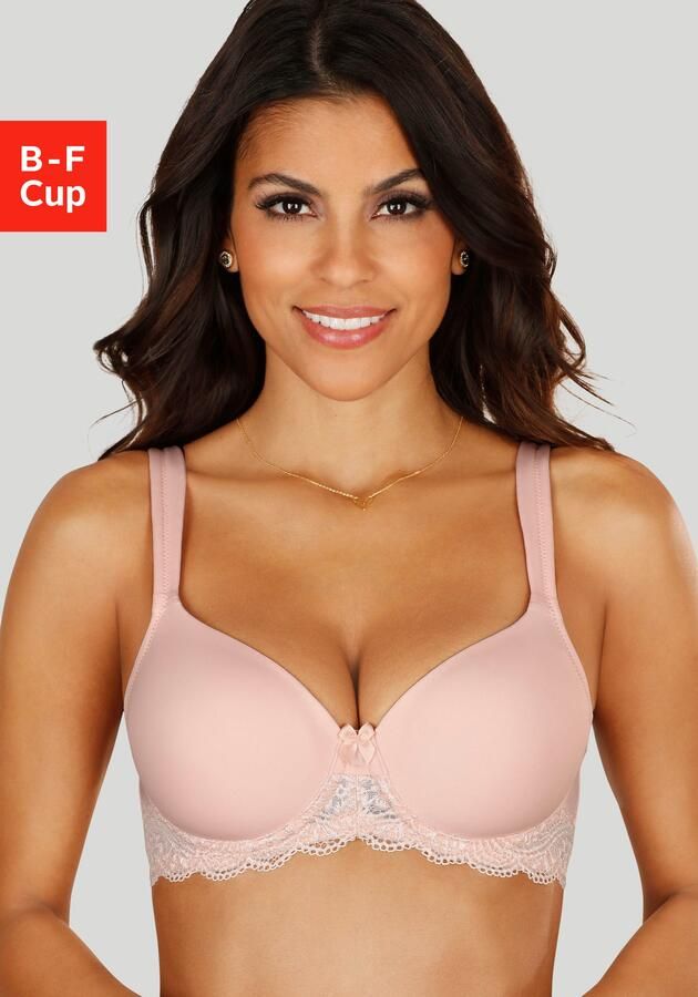 Lascana Bh met steuncups met beugels naadloze voorgevormde cups kanten details lingerie - Foto 4