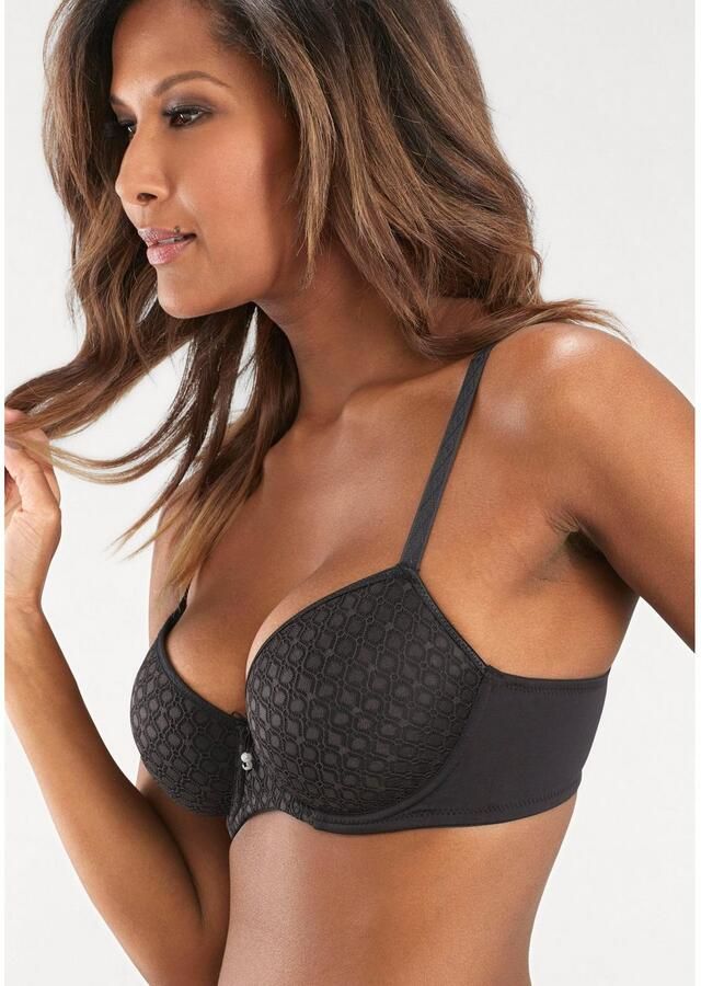 Lascana Bh met steuncups met kant over naadloze cups op de modellerende beugel dessous