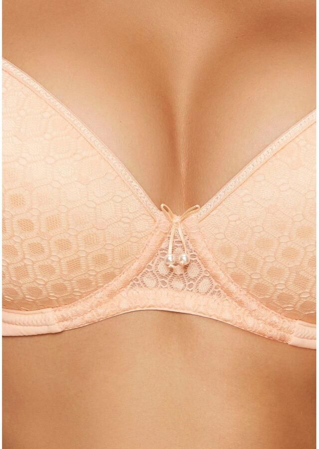 Lascana Bh met steuncups met kant over naadloze cups op de modellerende beugel dessous