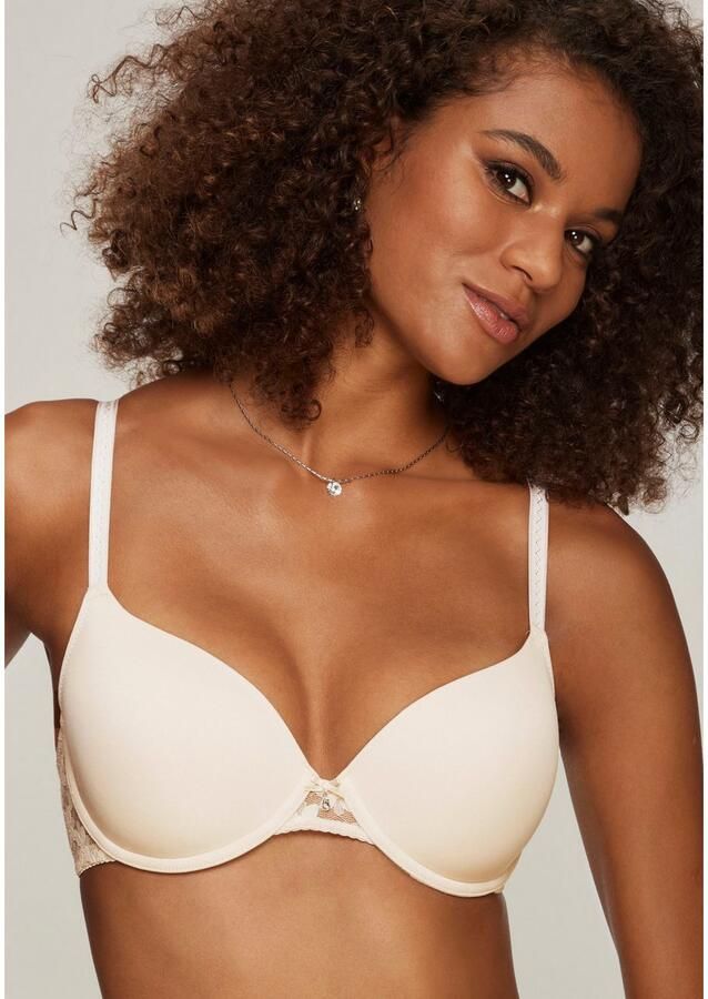 Lascana Bh met steuncups met rug van gebloemde elastische kant dessous