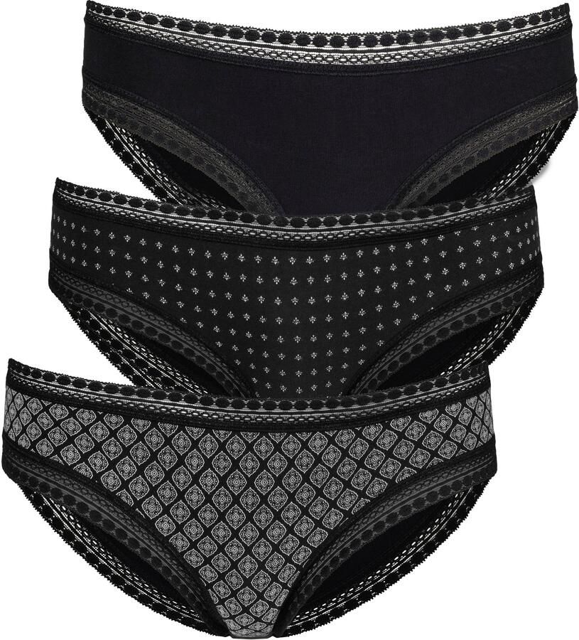 Lascana Bikinibroekje van elastische katoen met zachte kant (3 stuks) - Foto 6
