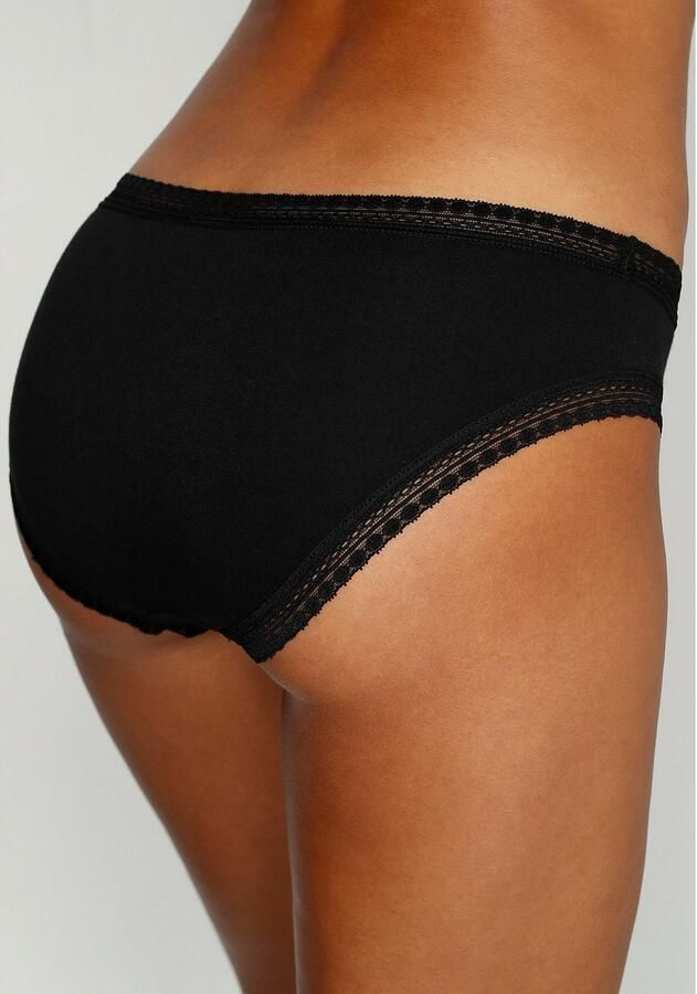 Lascana Bikinibroekje van elastische katoen met zachte kant (3 stuks) - Foto 3