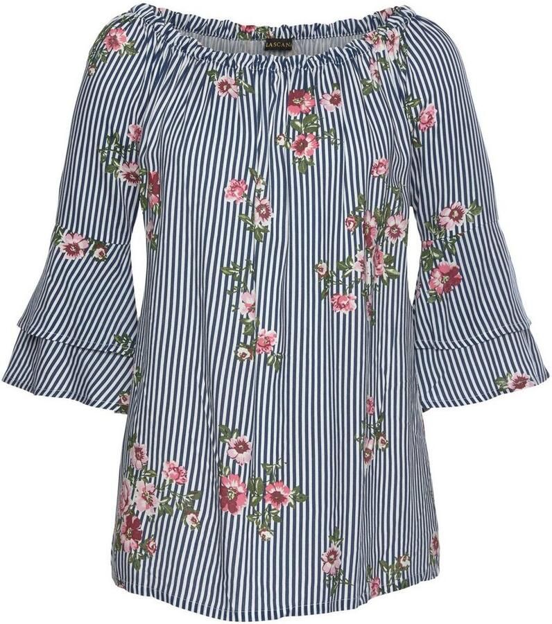 Lascana Blouse met carmenhals met modieuze print damesblouse off-the-shoulder casual - Foto 3