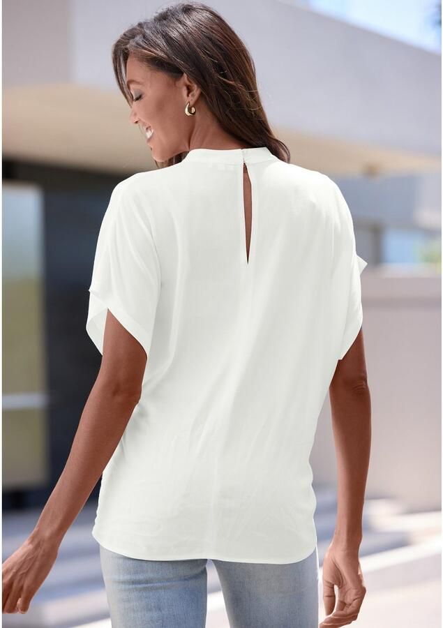 Lascana Blouse met korte mouwen in losse pasvorm damesblouse sportief elegant - Foto 5
