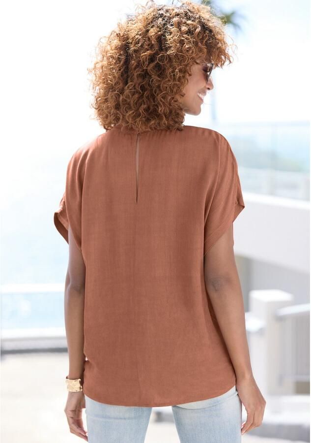 Lascana Blouse met korte mouwen in losse pasvorm damesblouse sportief elegant - Foto 5