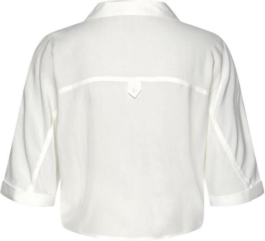 Lascana Blouse met korte mouwen met knoopdetail en knoopsluiting blazerkraag damesblouse