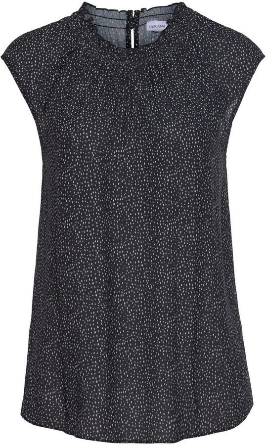 Lascana Blouse met korte mouwen met stippenprint damesblouse elegant