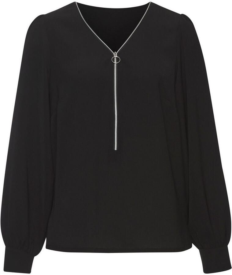 Lascana Blouse met lange mouwen met ritsdetail elegante damesblouse - Foto 6