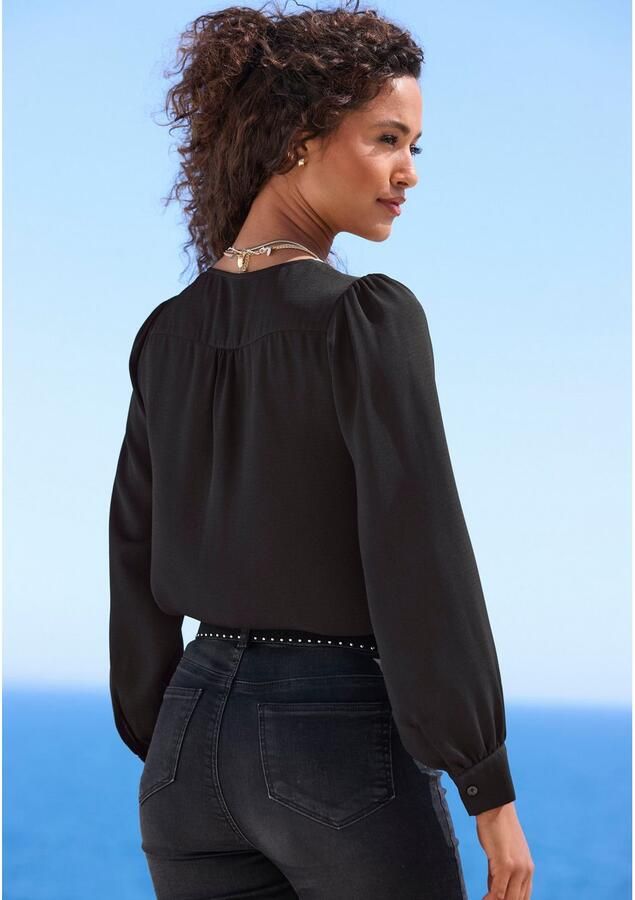Lascana Blouse met lange mouwen met ritsdetail elegante damesblouse - Foto 3