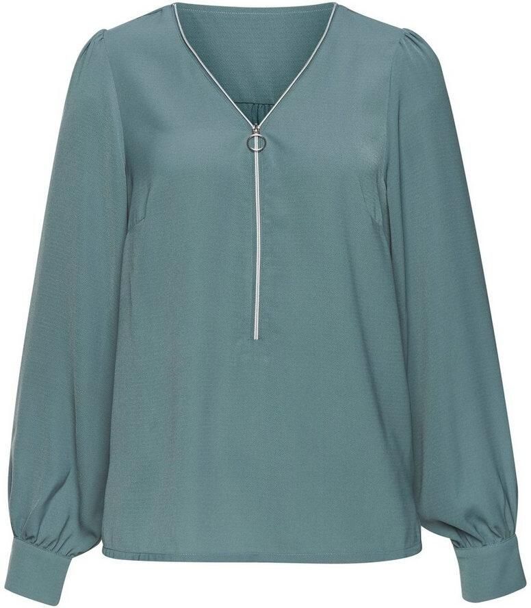 Lascana Blouse met lange mouwen met ritsdetail elegante damesblouse