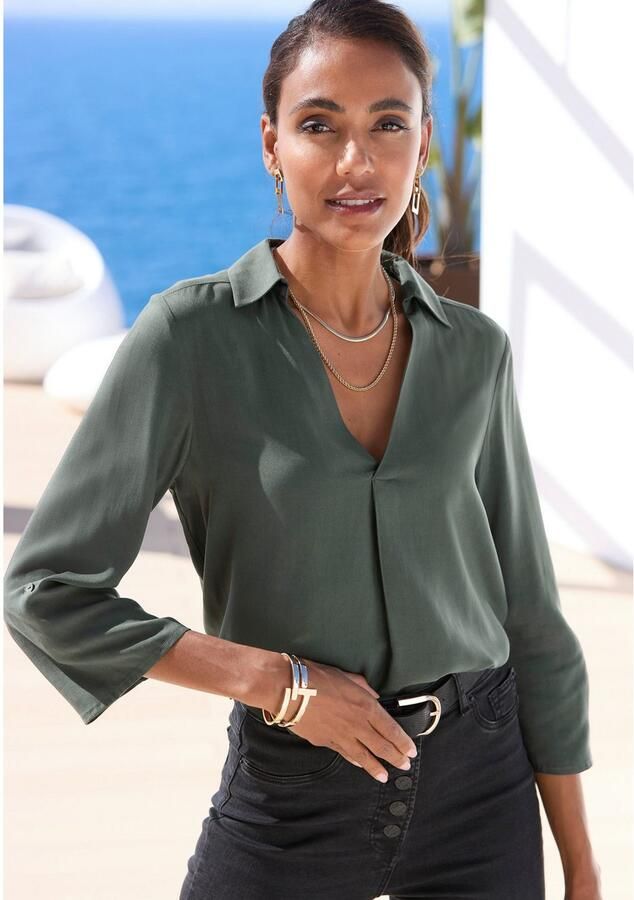 Lascana Blouse zonder sluiting met 3 4-mouwen elegante damesblouse - Foto 6