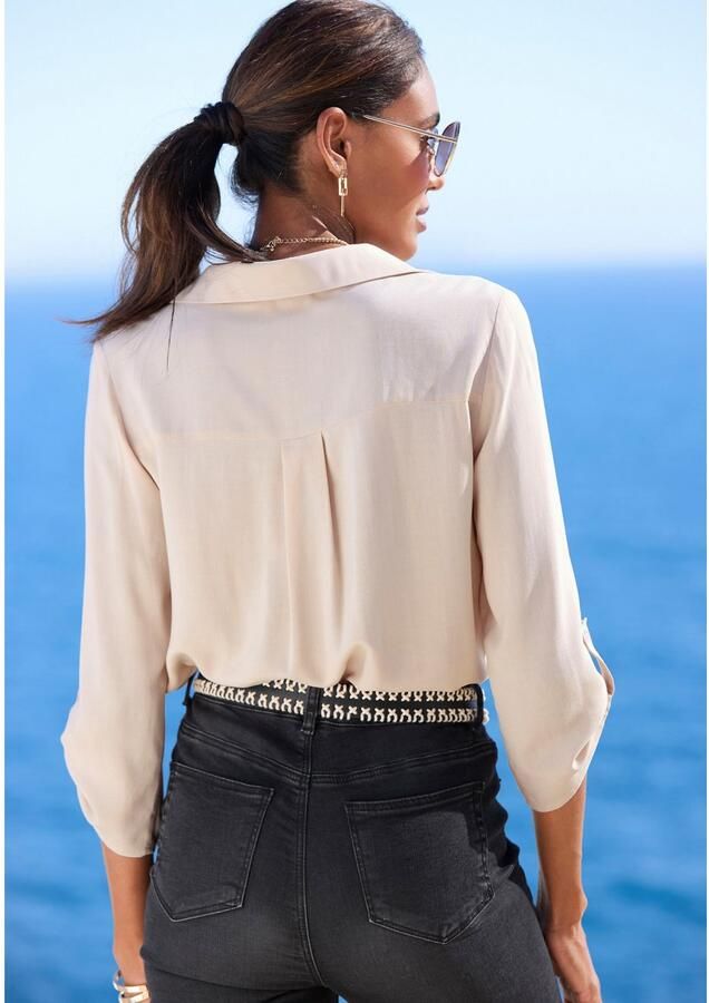 Lascana Blouse zonder sluiting met 3 4-mouwen elegante damesblouse - Foto 3