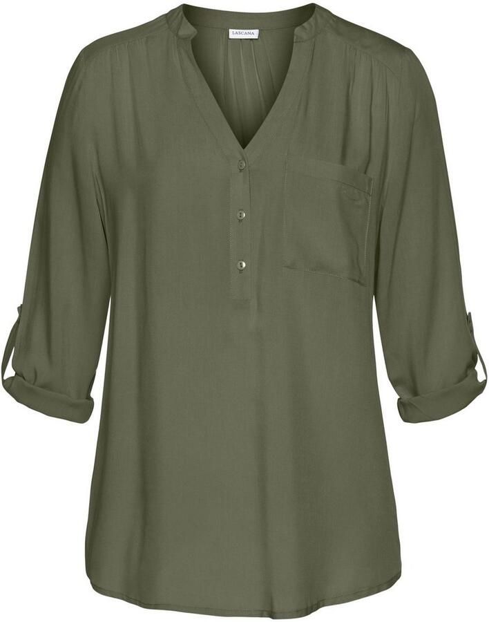 Lascana Blouse zonder sluiting met 3 4-mouwen en knoopsluiting damesblouse - Foto 2