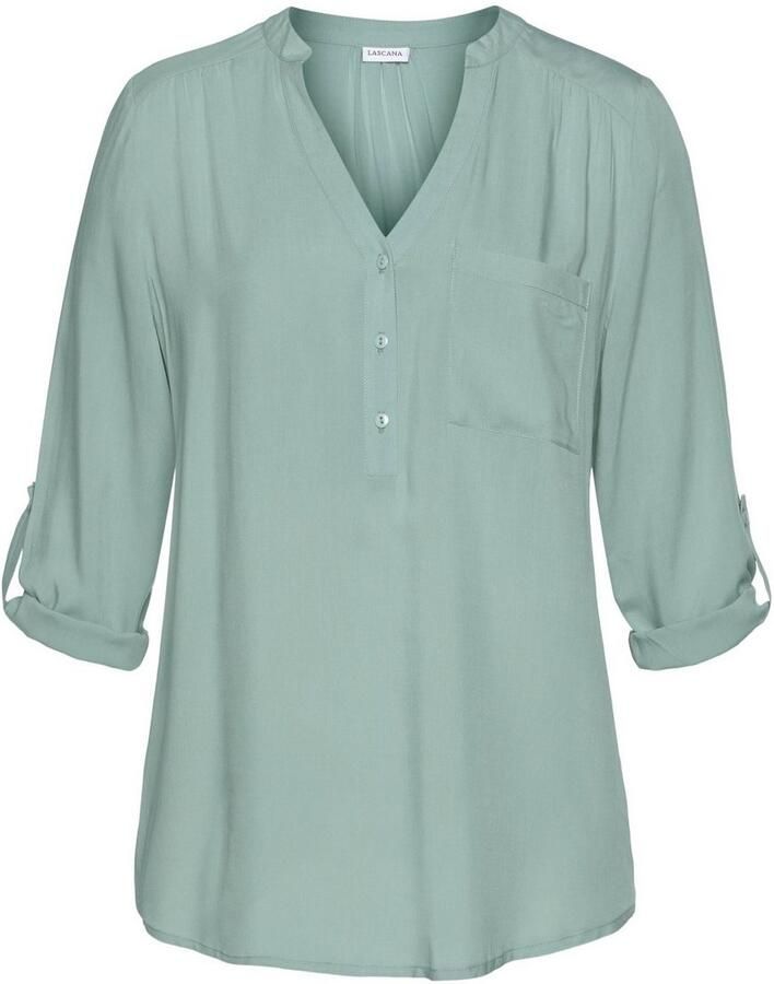 Lascana Blouse zonder sluiting met 3 4-mouwen en knoopsluiting damesblouse - Foto 2