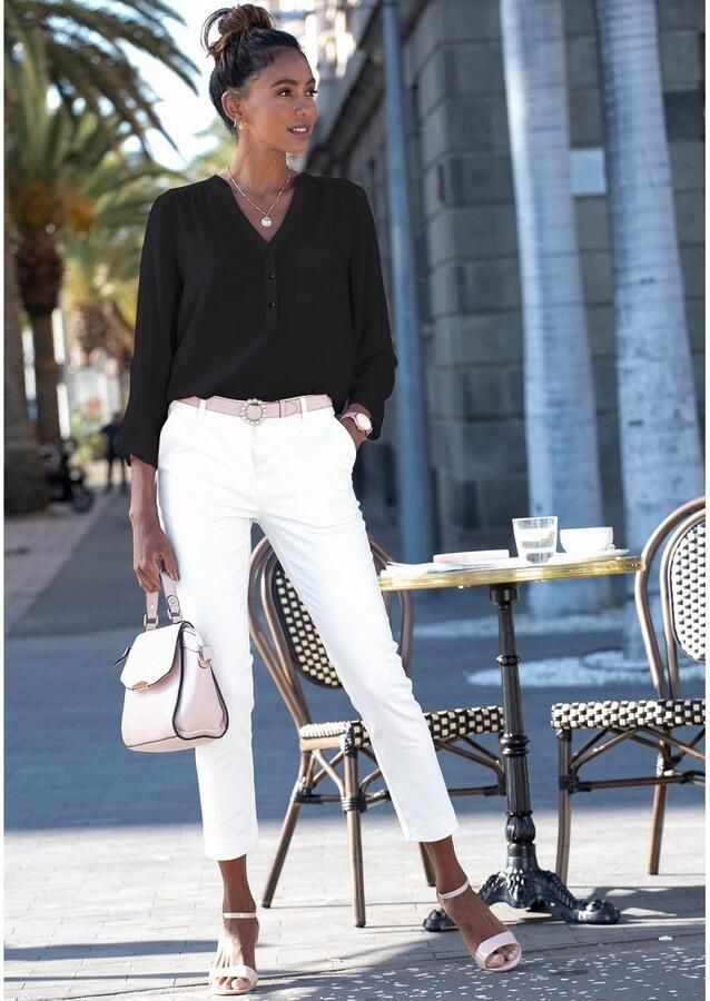 Lascana Blouse zonder sluiting met 3 4-mouwen en knoopsluiting damesblouse - Foto 5