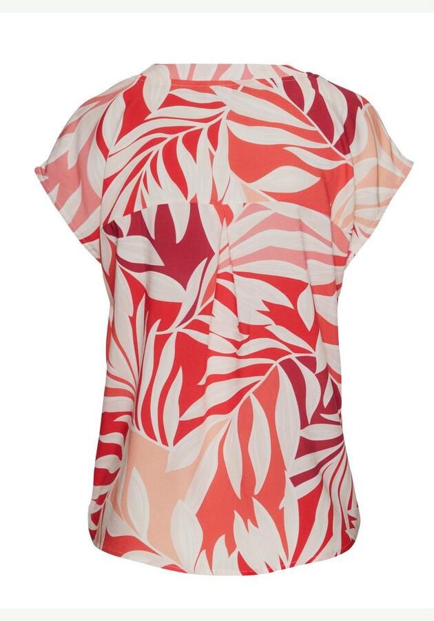 Lascana Blouse zonder sluiting met alloverprint en knopen korte mouw blouse zomers - Foto 4