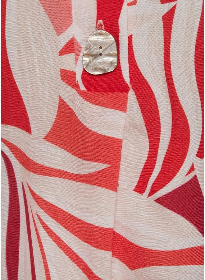 Lascana Blouse zonder sluiting met alloverprint en knopen korte mouw blouse zomers