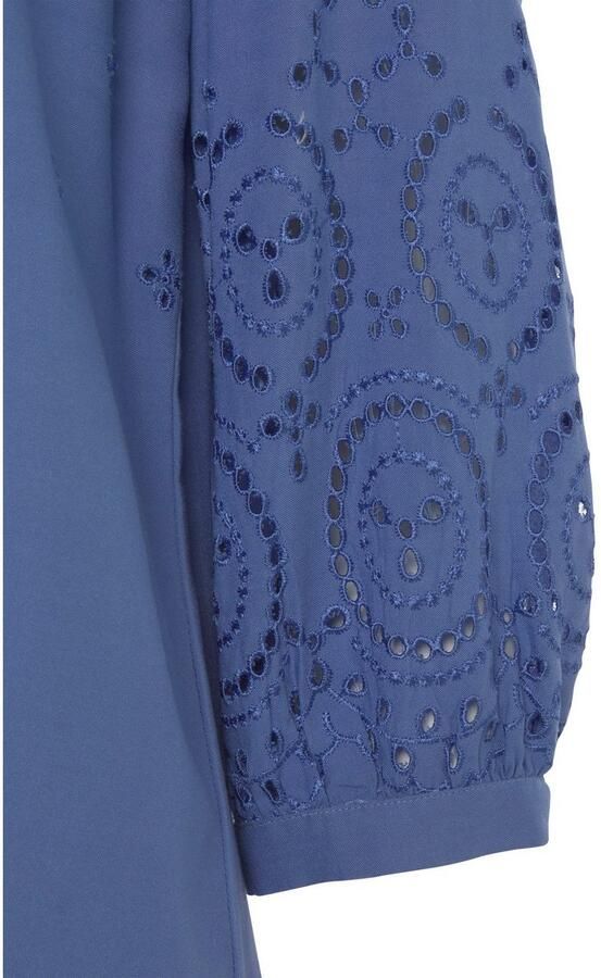 Lascana Blouse zonder sluiting met gaatjesborduurwerk en subtiele ruches 3 4-mouwen damesblouse - Foto 4