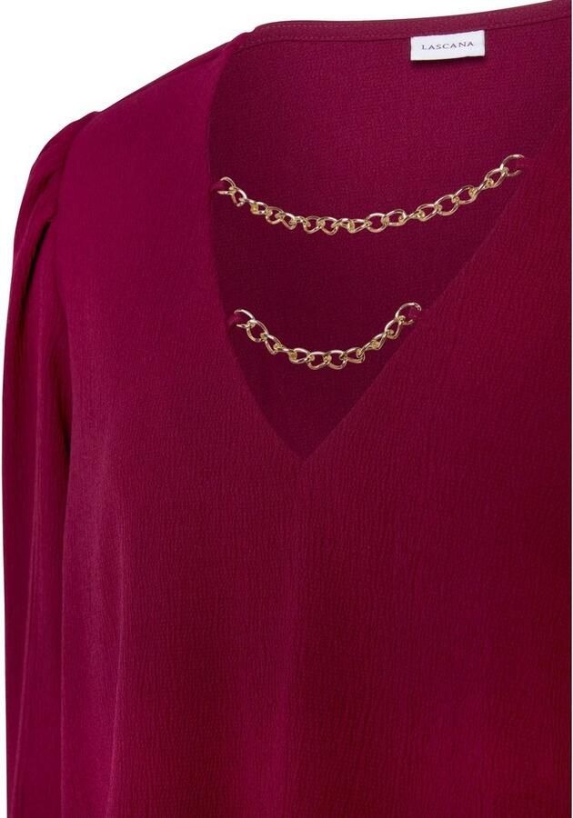 Lascana Blouse zonder sluiting met kettingdetails elegante damesblouse modieus feestelijk - Foto 4