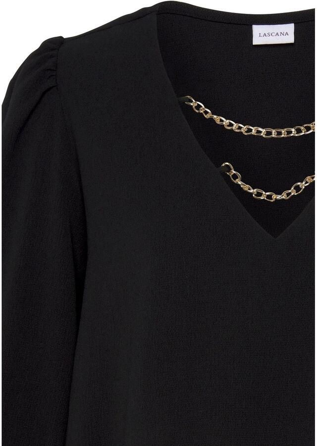 Lascana Blouse zonder sluiting met kettingdetails elegante damesblouse modieus feestelijk - Foto 2