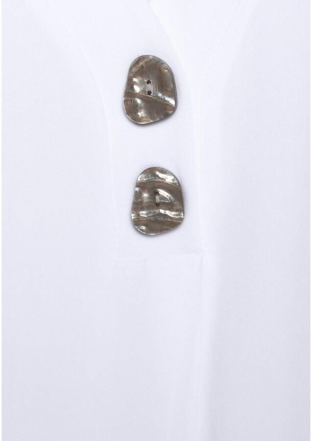 Lascana Blouse zonder sluiting met modieuze knopen luchtige korte mouwen blouse zomers - Foto 7