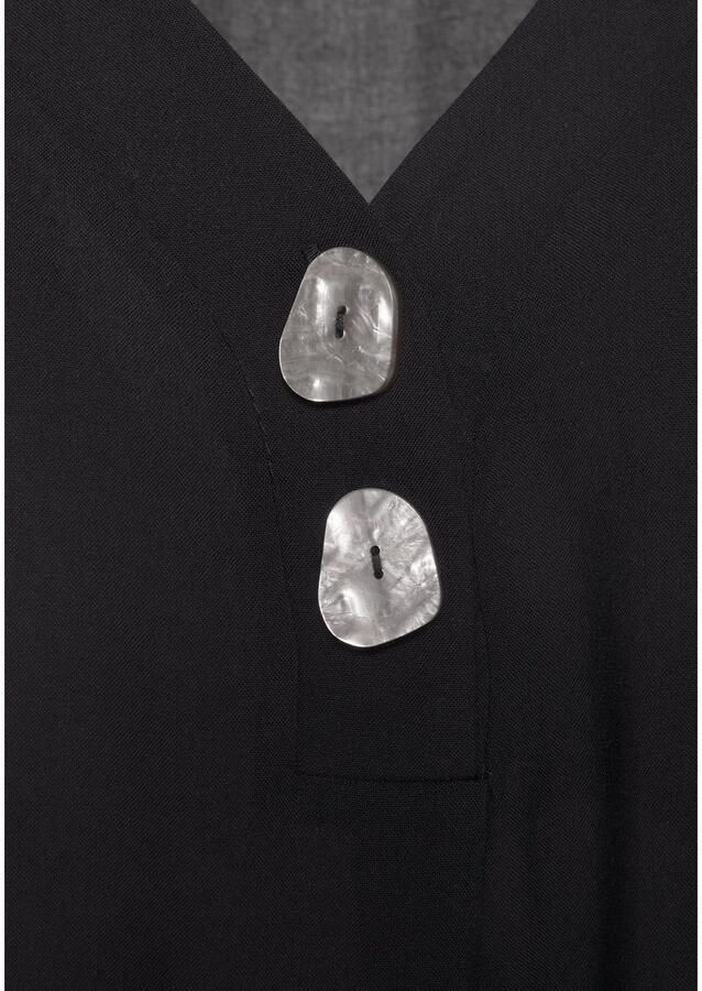 Lascana Blouse zonder sluiting met modieuze knopen luchtige korte mouwen blouse zomers - Foto 4